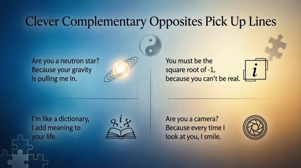 Clever Complementary Opposites Pairs Pick Up Lines