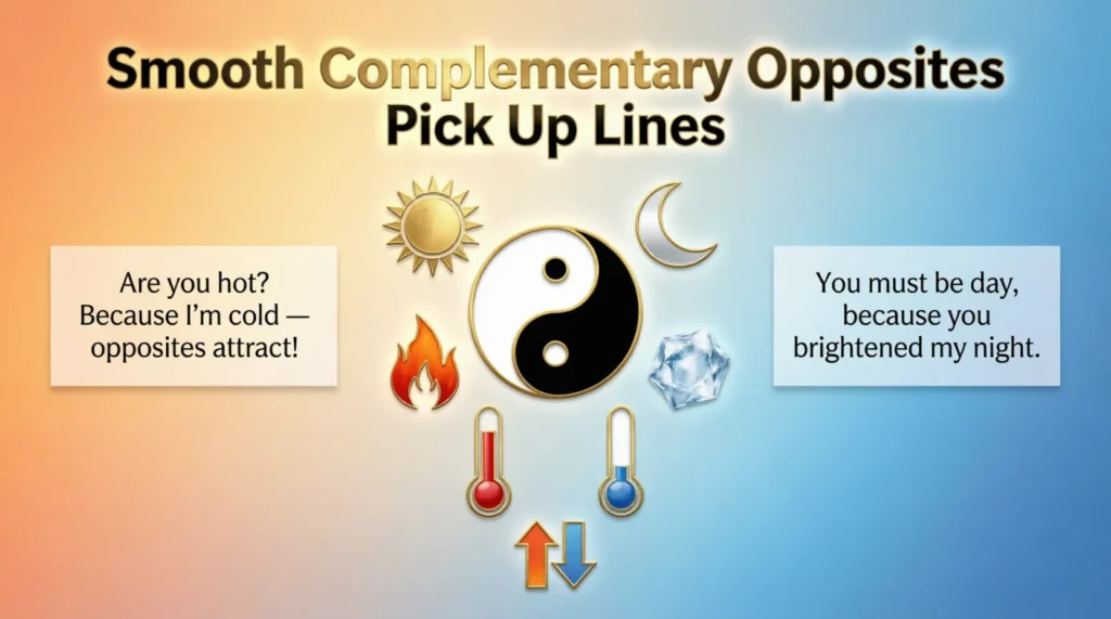 Smooth Complementary Opposites Pairs Pick Up Lines