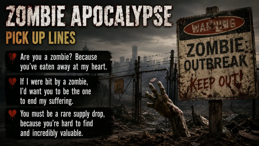 Zombie Apocalypse Pick Up Lines